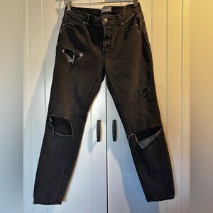 Free People Black Skinny Distressed Jeans